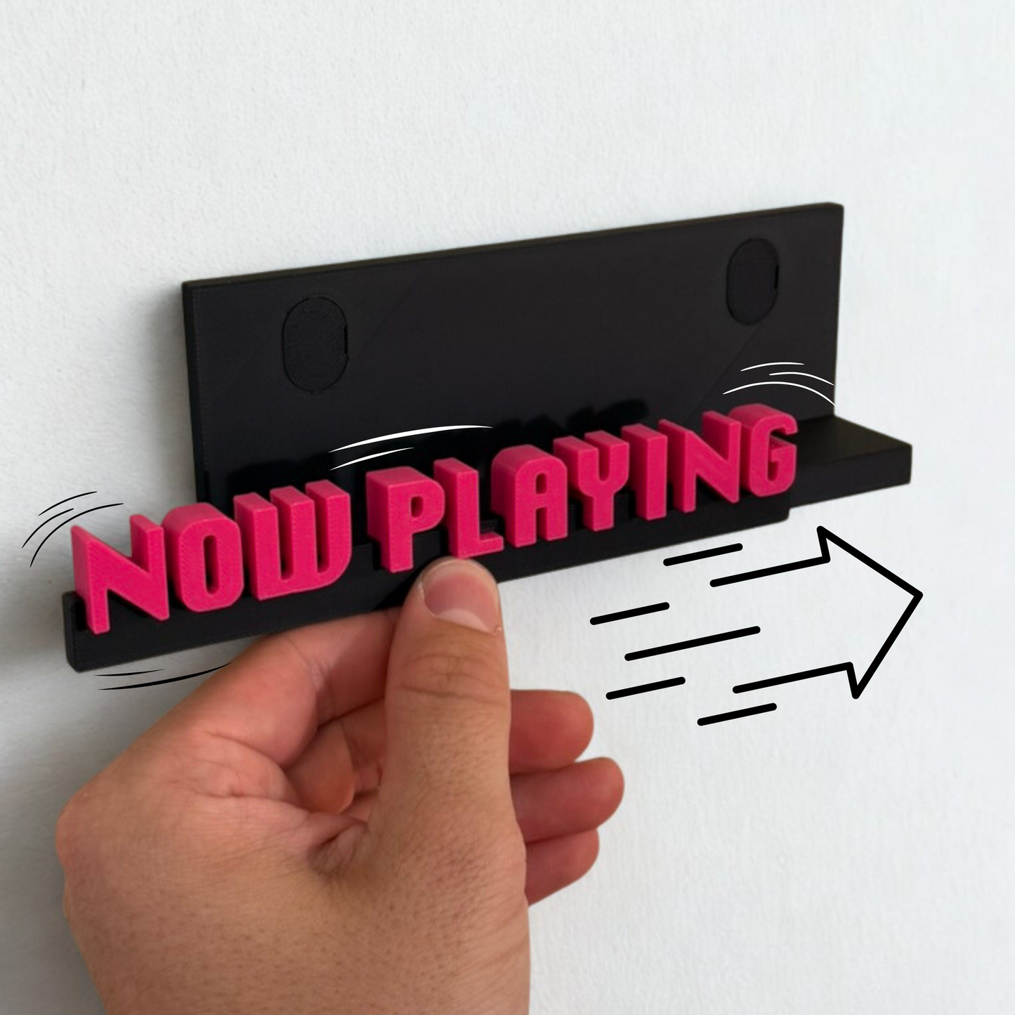 Customized CD & Vinyl Display Stand - Custom SpinTags for Albums & Pre-Made Options - Wall or Tabletop Music Display with TrackLock System - Matte Black Base - Personalizable & Colorful Options