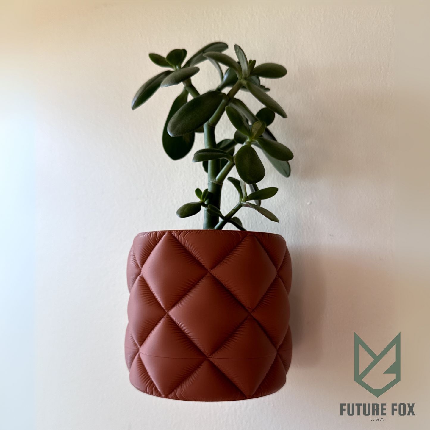 Puffy Quilted Planter | Wall Mount or Freestanding, 2 Sizes, w/ Drip Tray