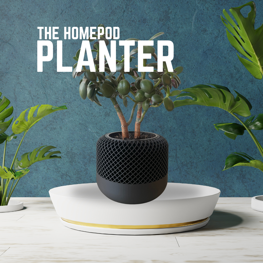 The Homepod Planter | Apple HomePod Inspired Planter | Premium Geometric Design for Elegant Home & Office Decor | Modern Pot for Houseplants