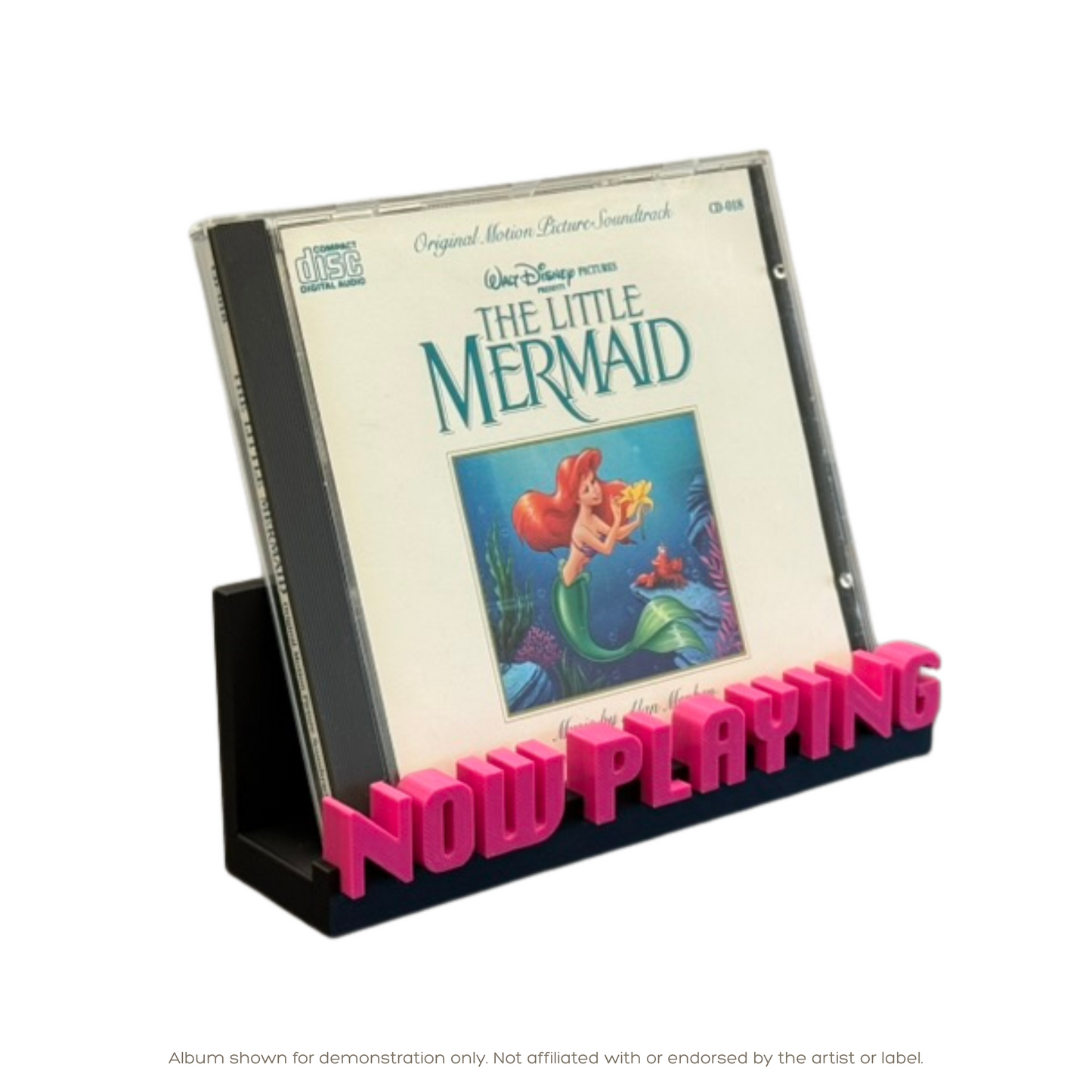 Customized CD & Vinyl Display Stand - Custom SpinTags for Albums & Pre-Made Options - Wall or Tabletop Music Display with TrackLock System - Matte Black Base - Personalizable & Colorful Options