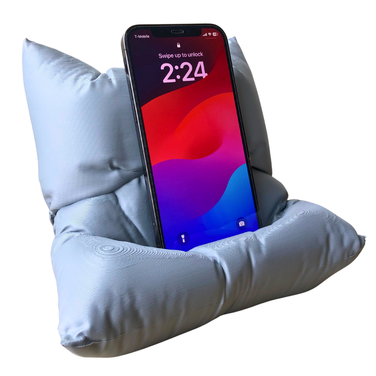 Phone Pillow Stand | Fun, Decorative Hard Holder w/ Charging Slot for Desk, Bedside, Office | Comfy, Stylish, & Convenient Phone Accessory Durable Smartphone Cellphone