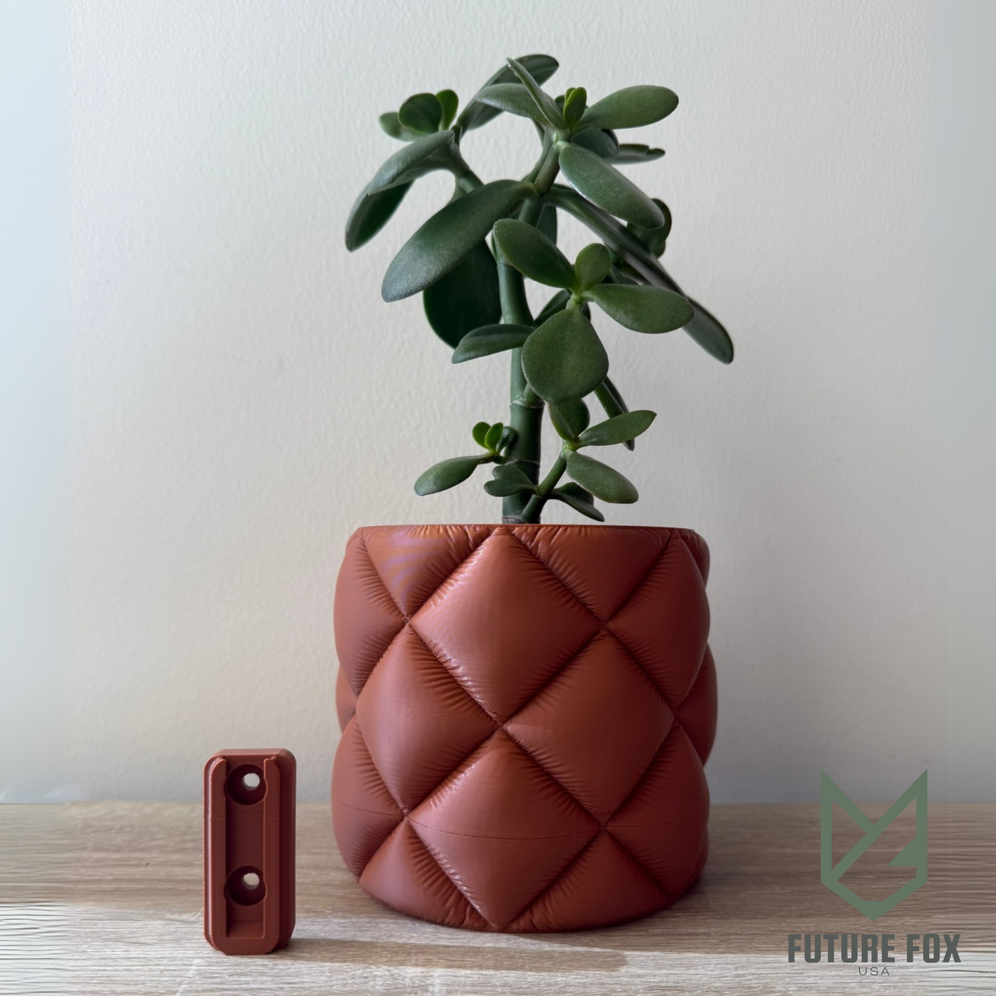 Puffy Quilted Planter | Wall Mount or Freestanding, 2 Sizes, w/ Drip Tray
