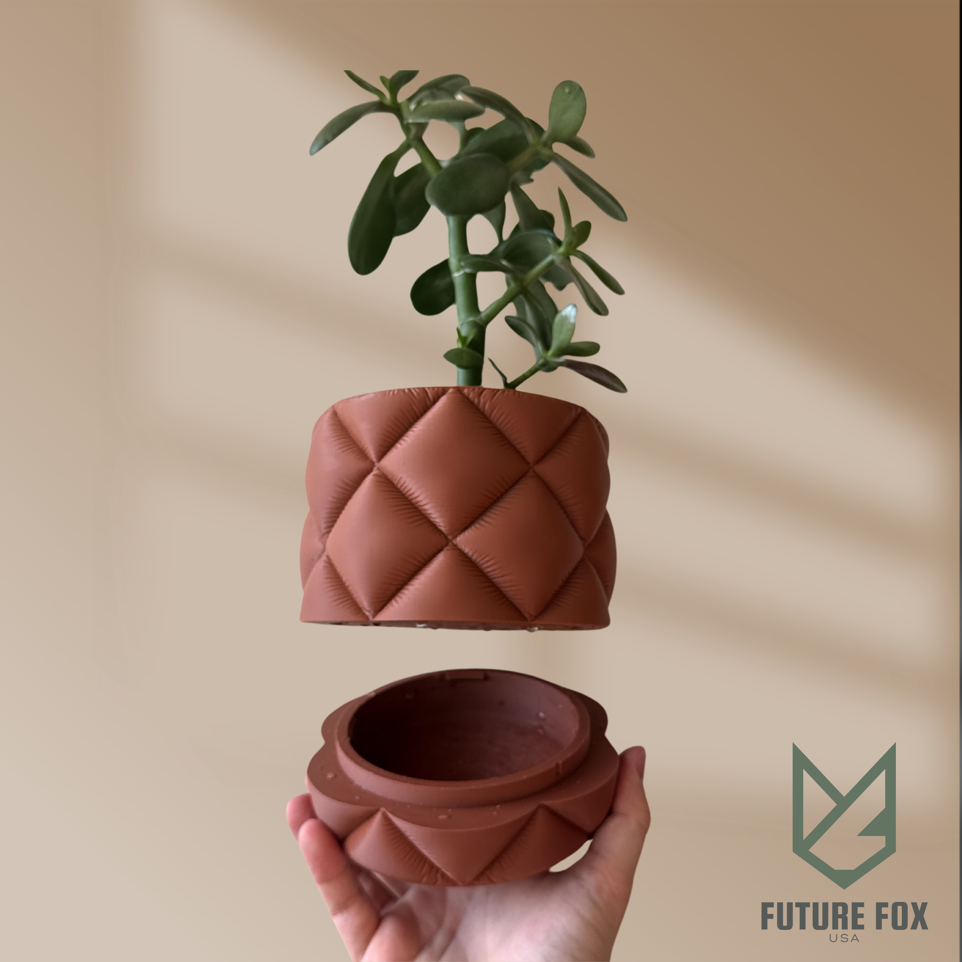 Puffy Quilted Planter | Wall Mount or Freestanding, 2 Sizes, w/ Drip Tray