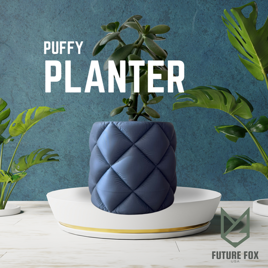 Puffy Quilted Planter | Wall Mount or Freestanding, 2 Sizes, w/ Drip Tray