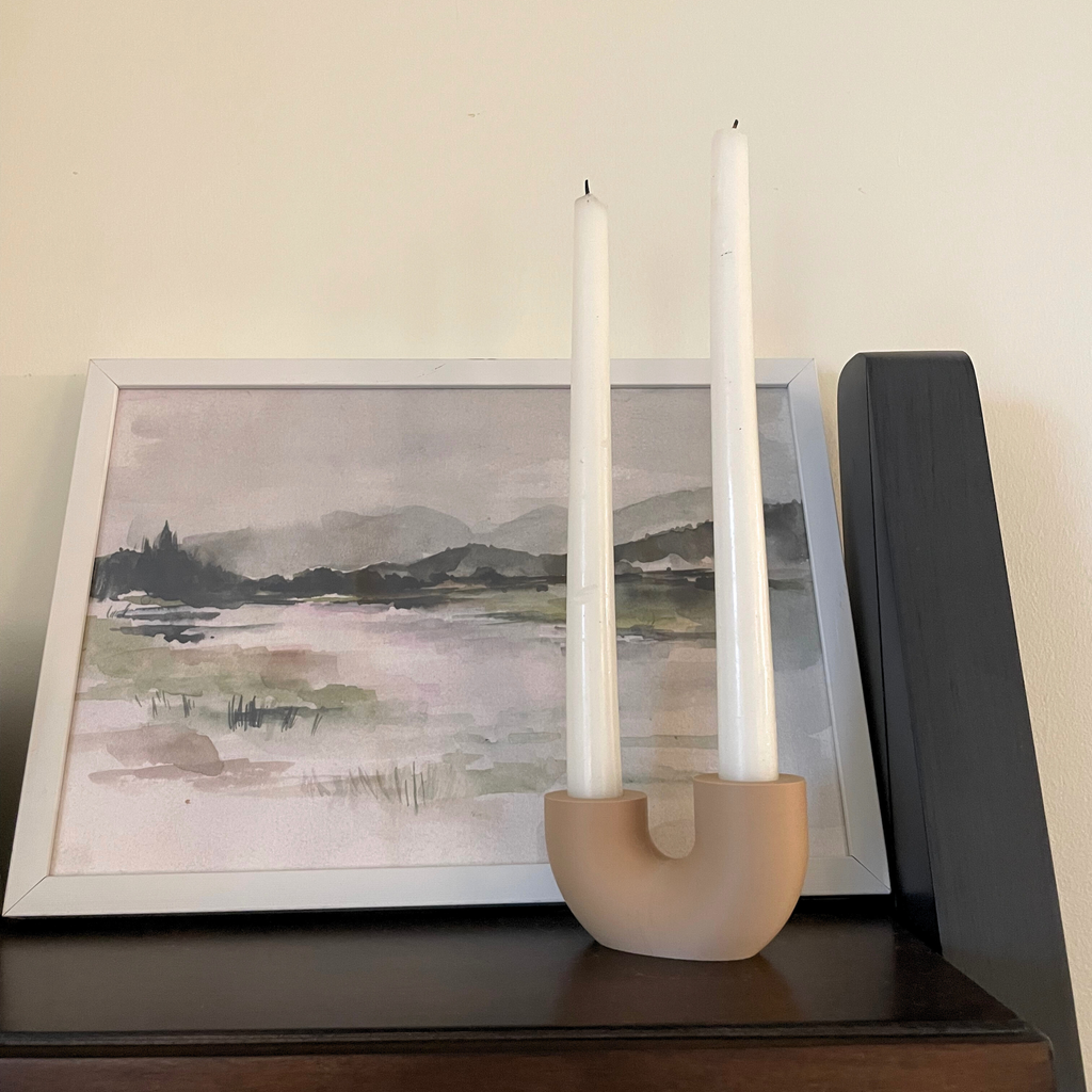 Minimalist U-Shaped Dual Taper Candle Holder: Modern Home Decor