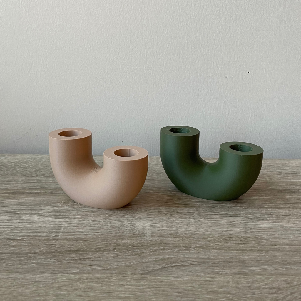 Minimalist U-Shaped Dual Taper Candle Holder: Modern Home Decor