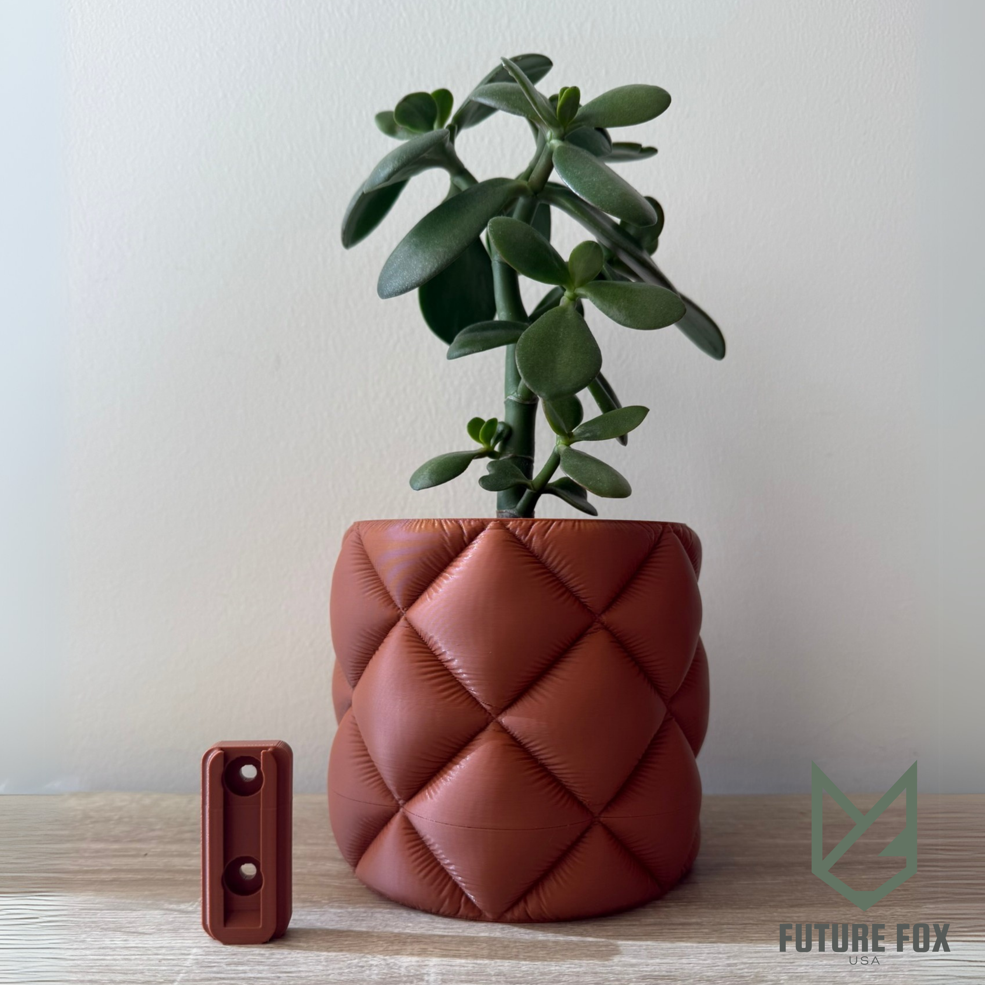 Puffy Quilted Planter | Wall Mount or Freestanding, 2 Sizes, w/ Drip Tray