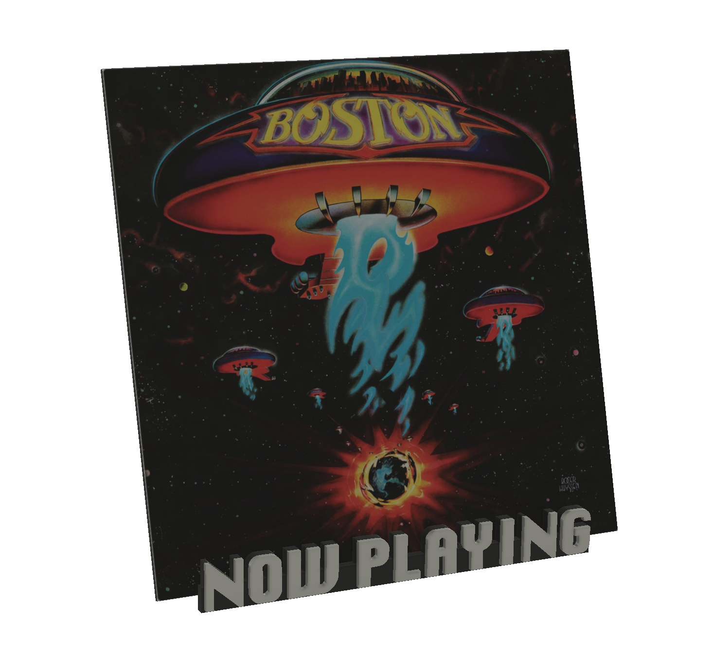 TuneDock Vinyl Display Stand – Phrase SpinTag Set (Now Playing / Now Spinning)